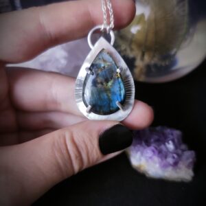Collier "Fala" - Argent et Spectrolite
