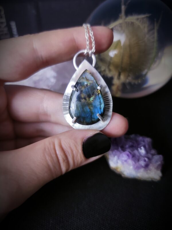 Collier "Fala" - Argent et Spectrolite