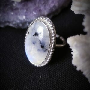 Bagues Nocta - Argent et Labradorite blanche