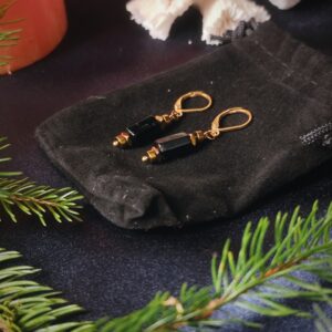 Boucles d'oreilles Ombre - Collection "Stanislava" - Tourmaline noire