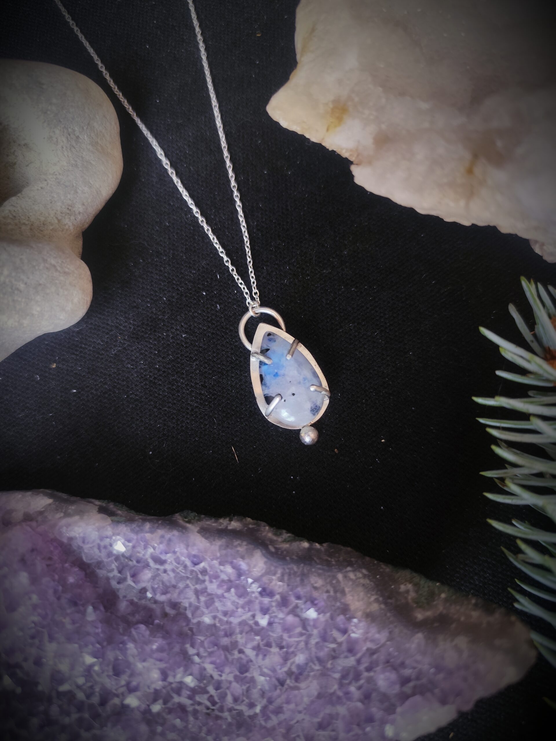 Collier "Lune d'Aube" - Argent et Péristérite – Image 5