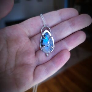 Collier "Lune d'Aube" - Argent et Péristérite