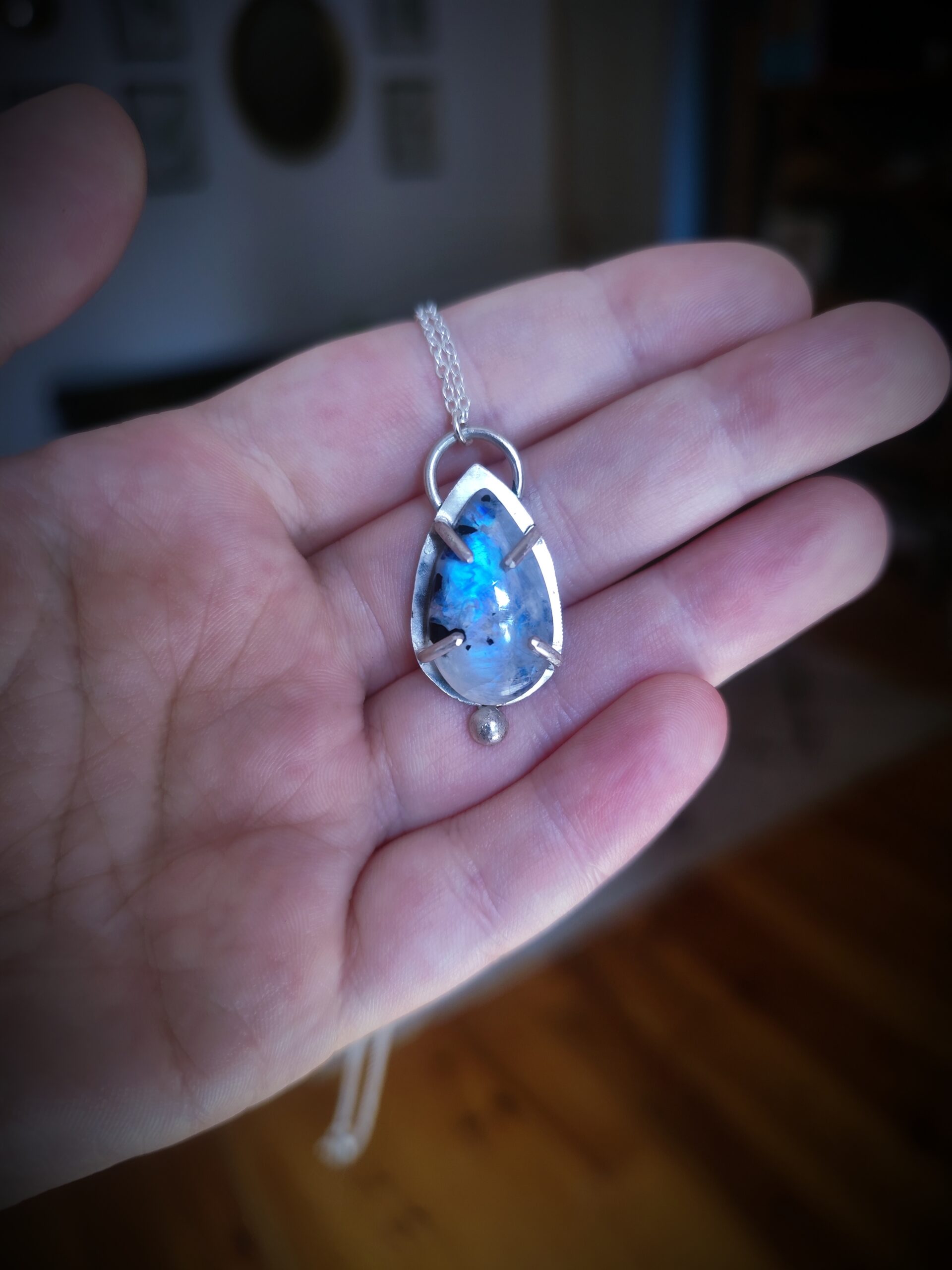 Collier "Lune d'Aube" - Argent et Péristérite