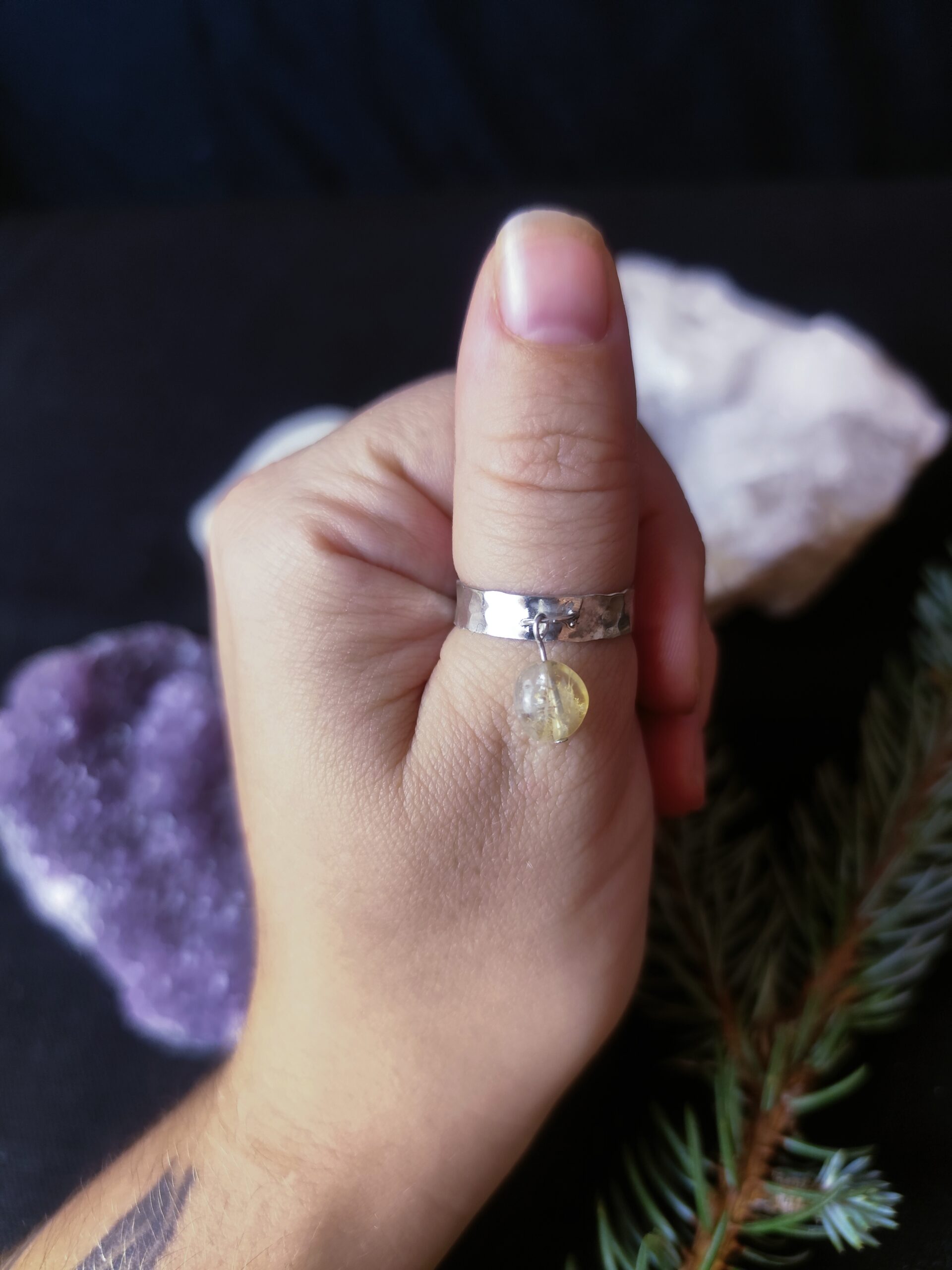 Bague Rusalka - Argent et Citrine – Image 7