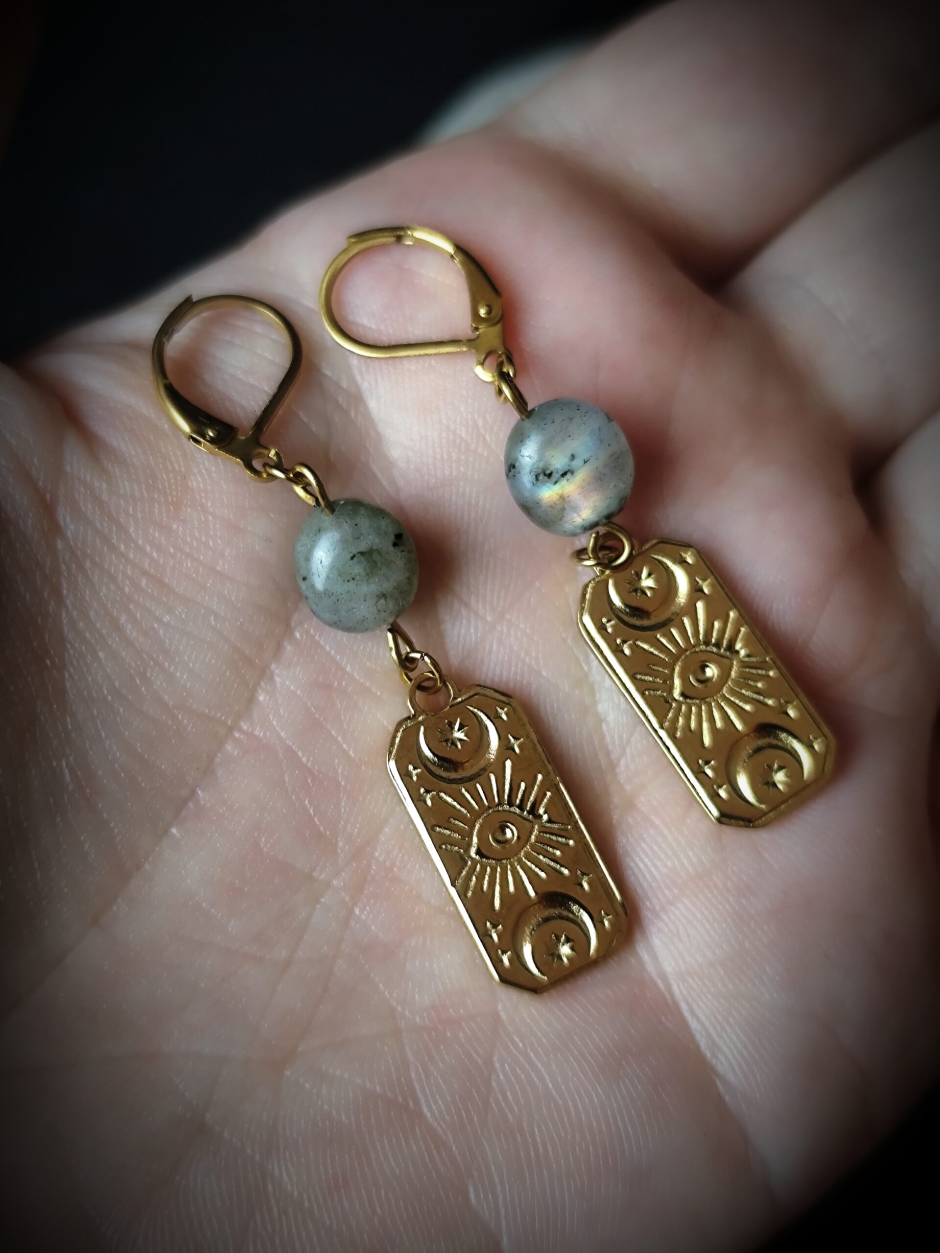Boucles d'oreilles Oeil des Lunes - Labradorite – Image 5