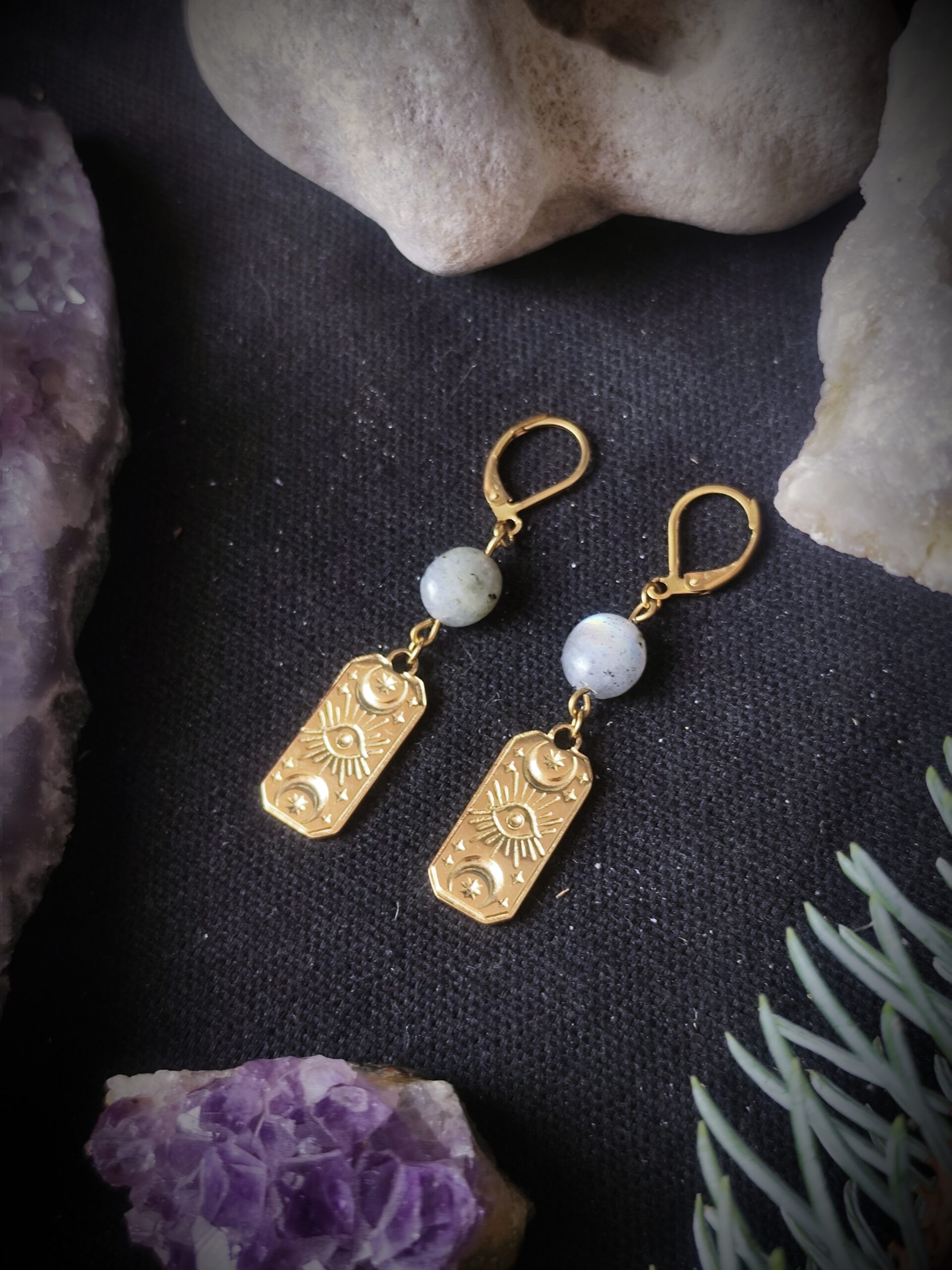 Boucles d'oreilles Oeil des Lunes - Labradorite – Image 3