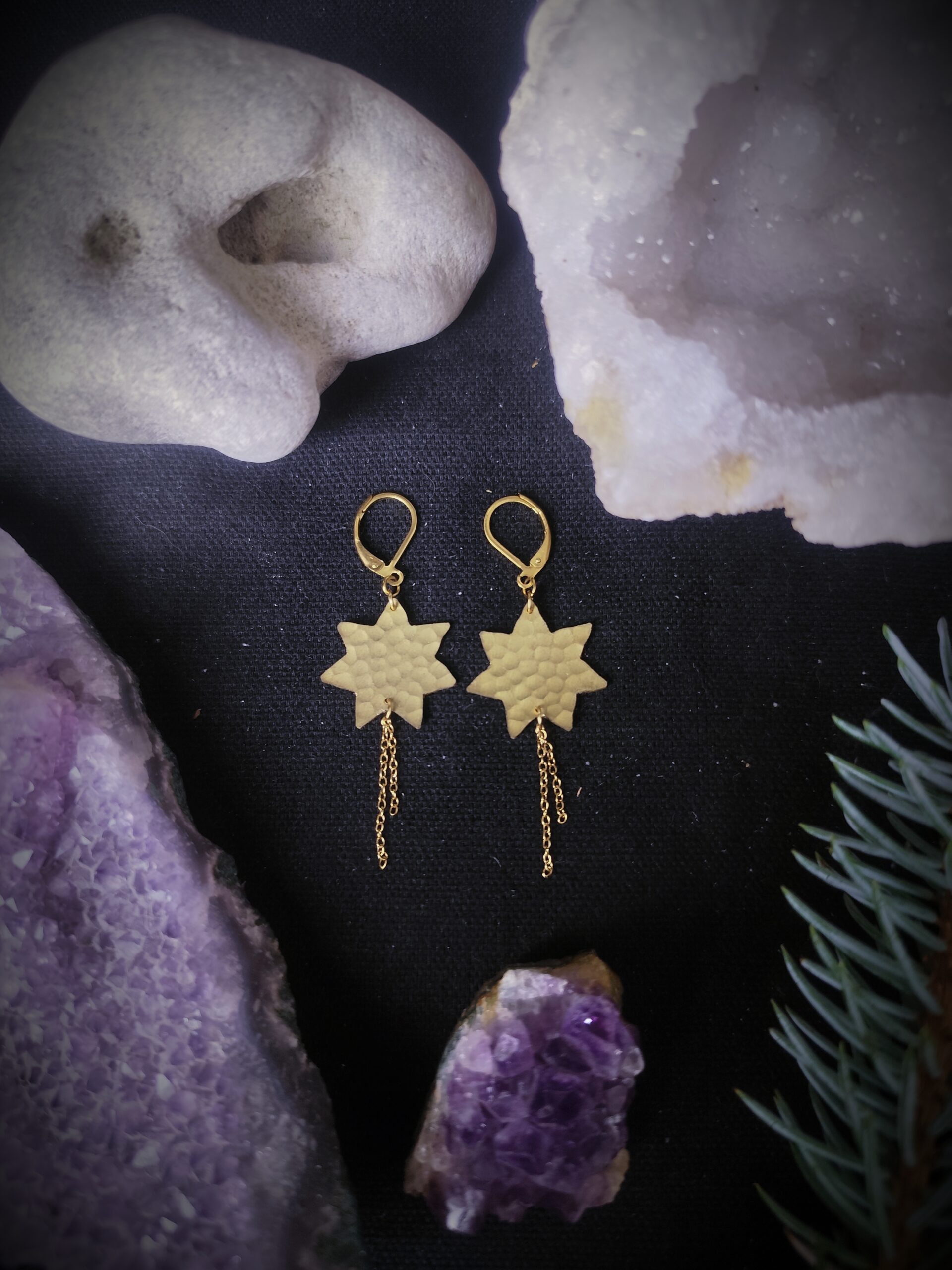 Boucles d'oreilles étoiles filantes - Collection "Ode à la nuit"