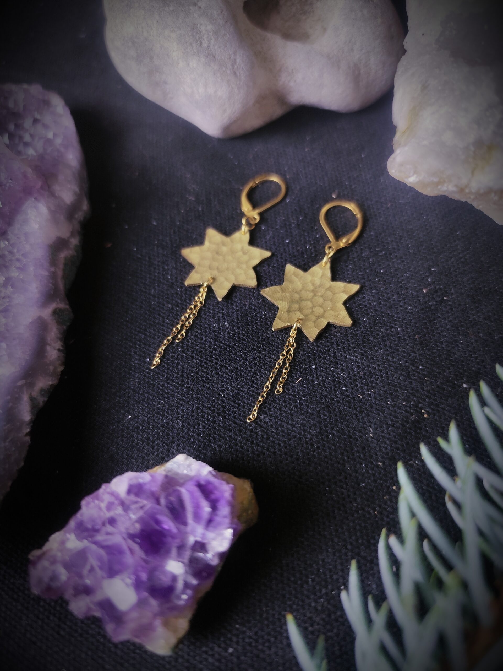 Boucles d'oreilles étoiles filantes - Collection "Ode à la nuit" – Image 2
