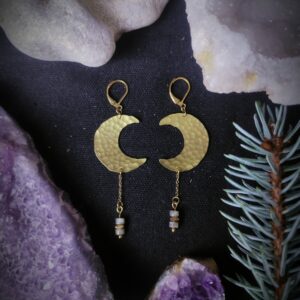 Boucles d'oreilles lunes - Collection "Ode à la nuit"