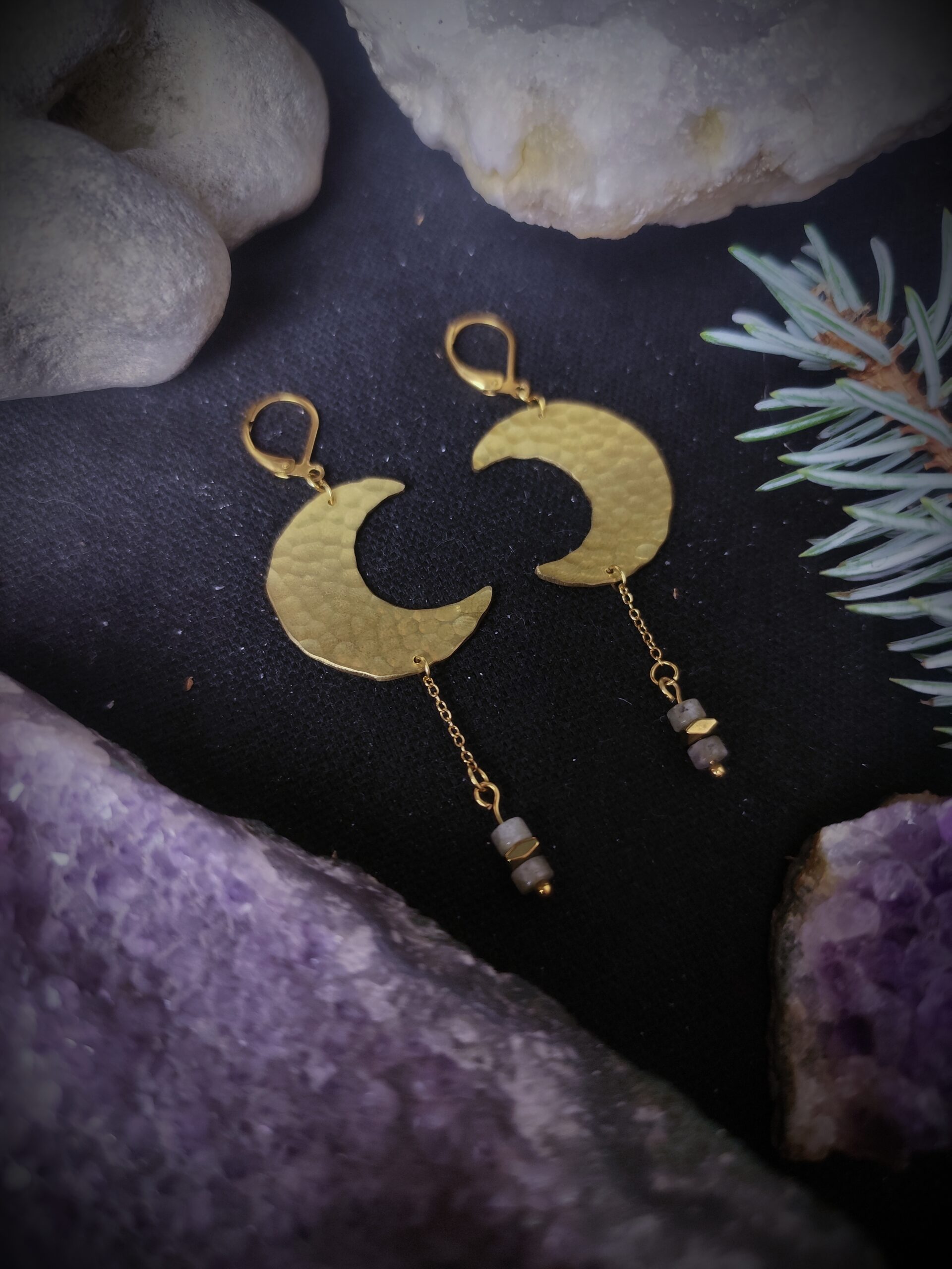 Boucles d'oreilles lunes - Collection "Ode à la nuit" – Image 4