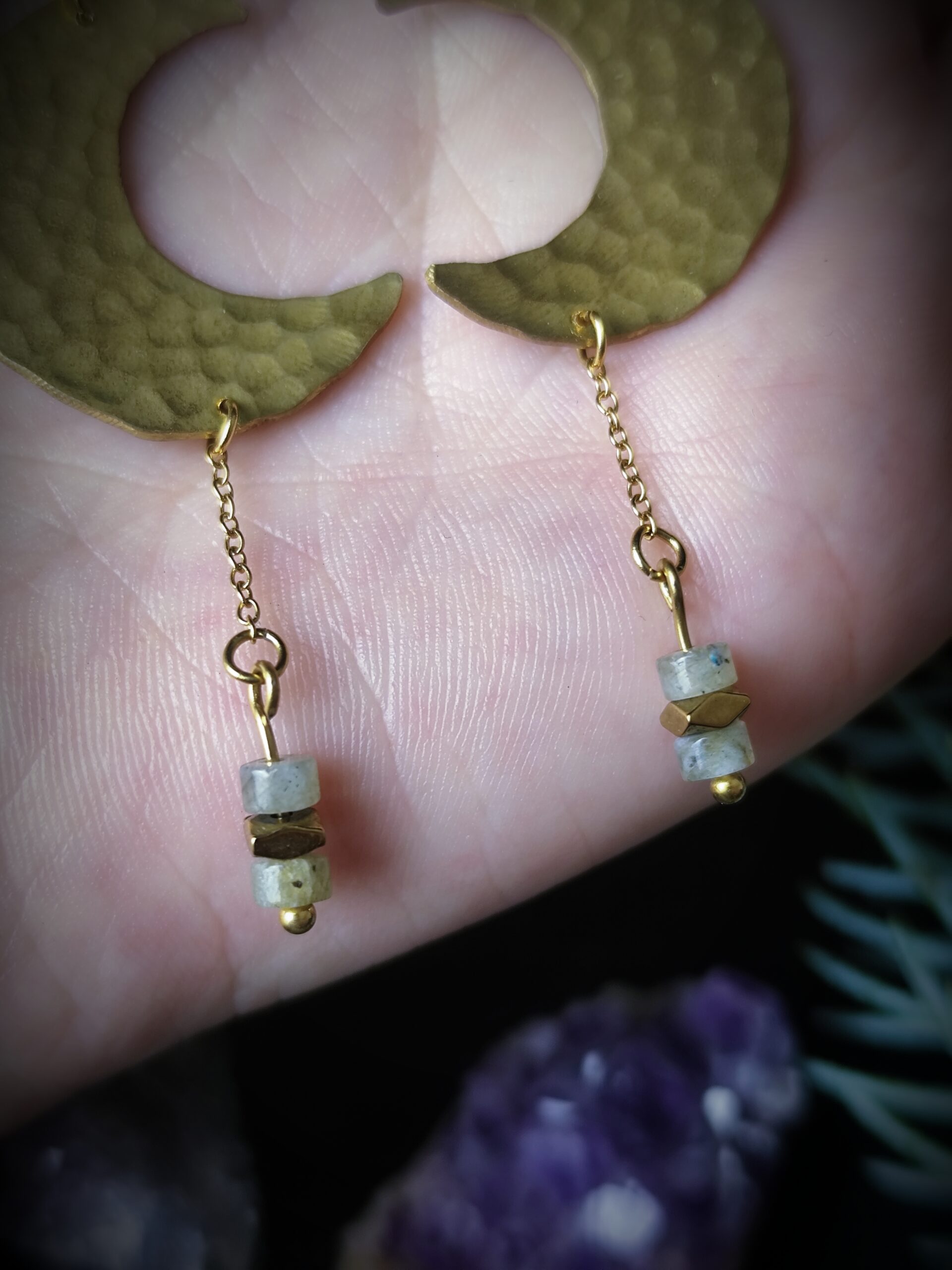 Boucles d'oreilles lunes - Collection "Ode à la nuit" – Image 7