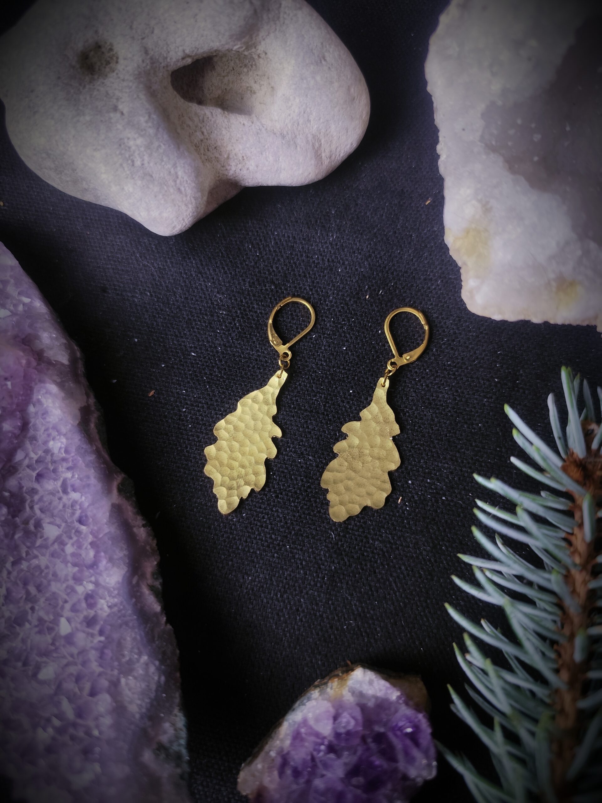 Boucles d'oreilles Chêne - Collection "Murmure Végétal" – Image 2