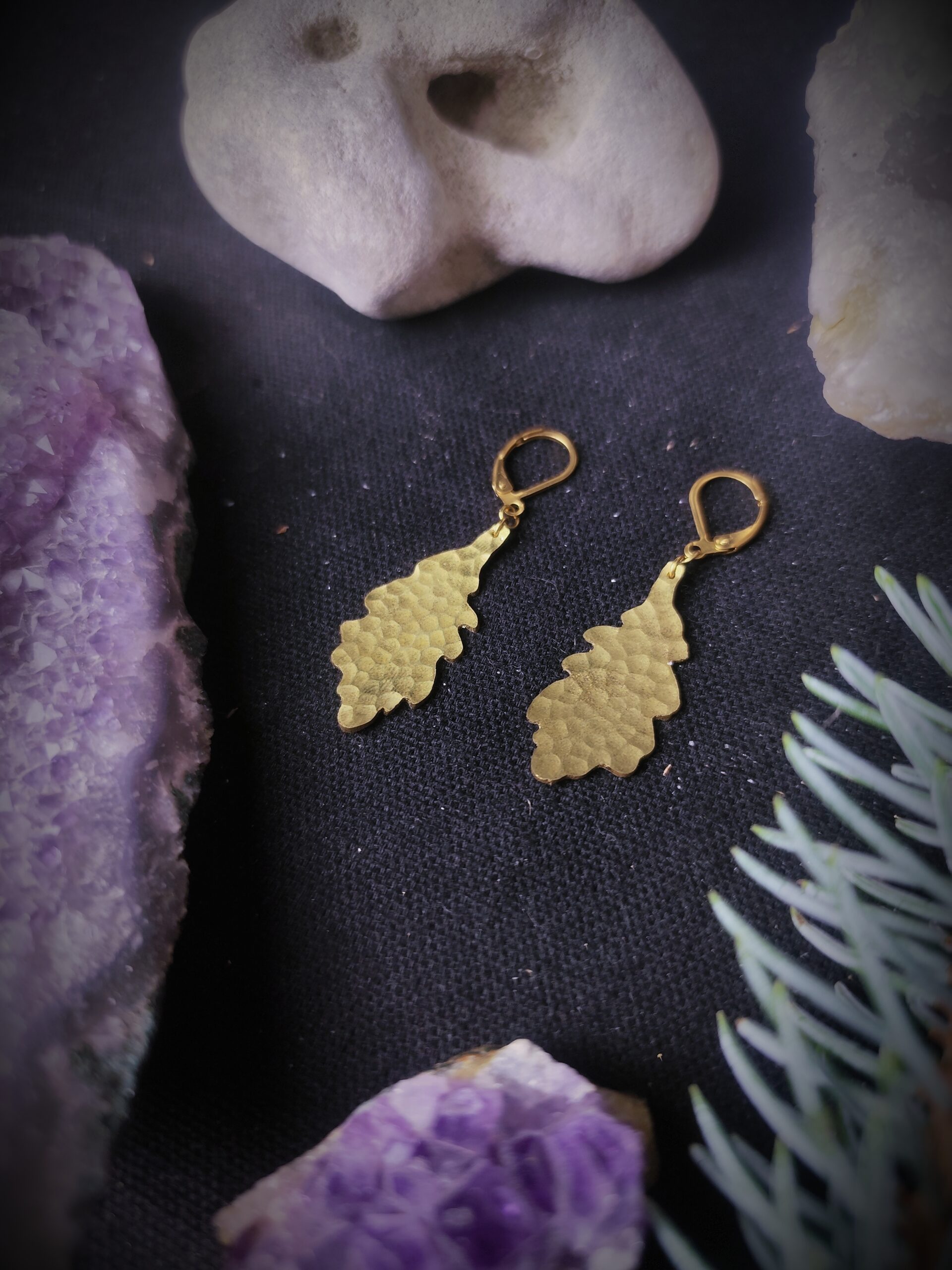 Boucles d'oreilles Chêne - Collection "Murmure Végétal" – Image 3