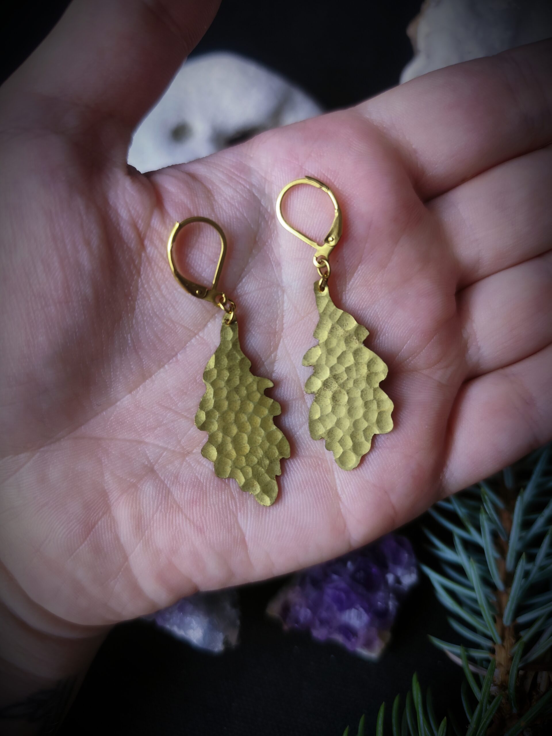 Boucles d'oreilles Chêne - Collection "Murmure Végétal"