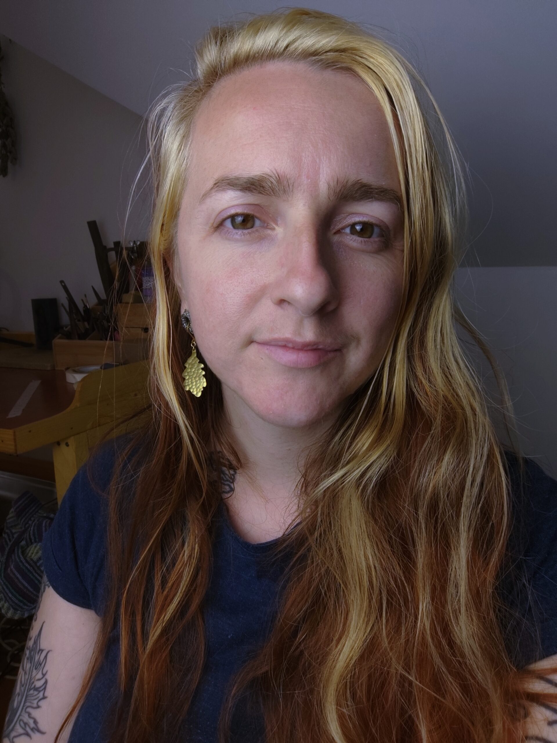 Boucles d'oreilles Chêne - Collection "Murmure Végétal" – Image 4