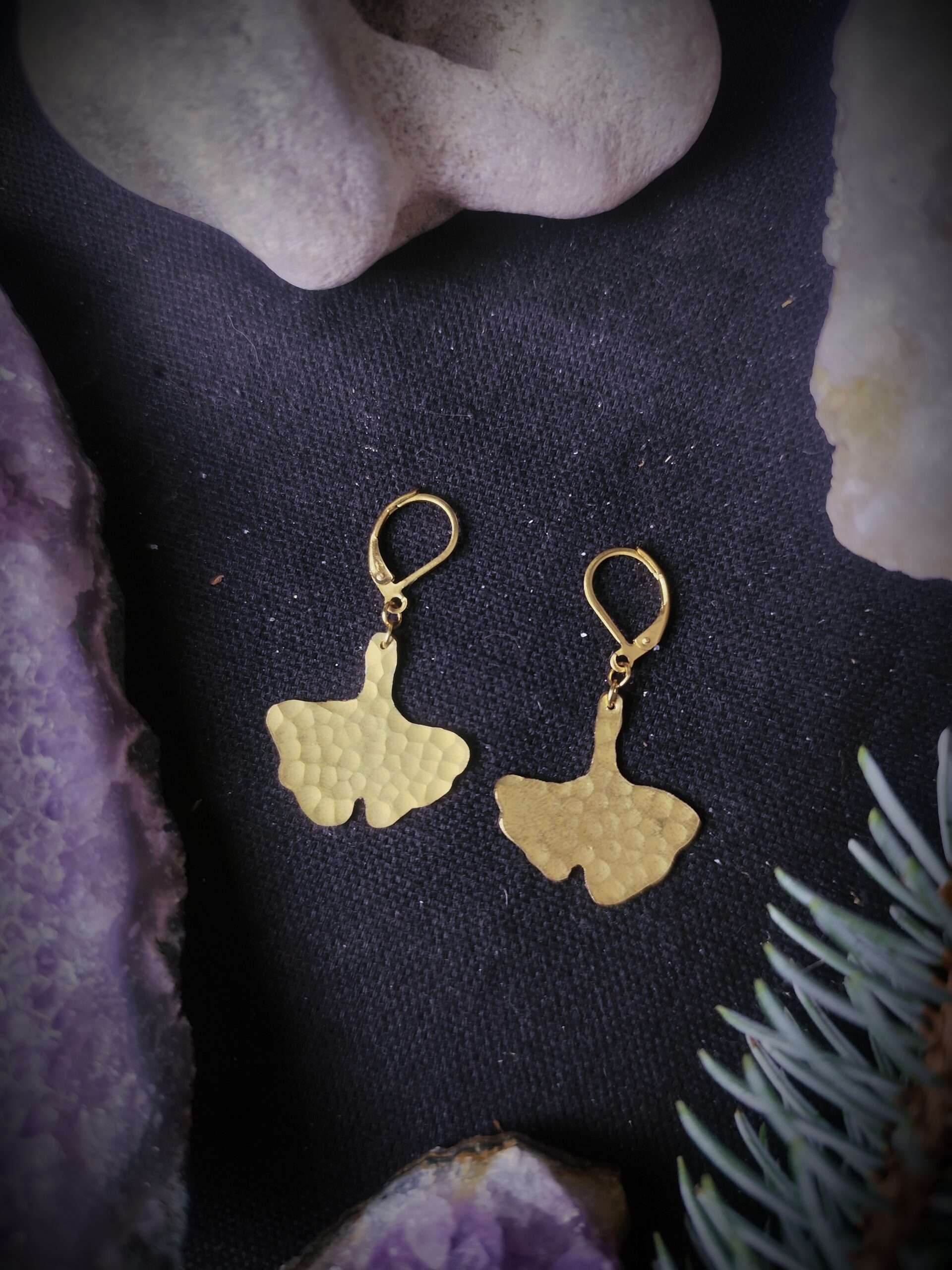 Boucles d'oreilles Gingko - Collection "Murmure Végétal"