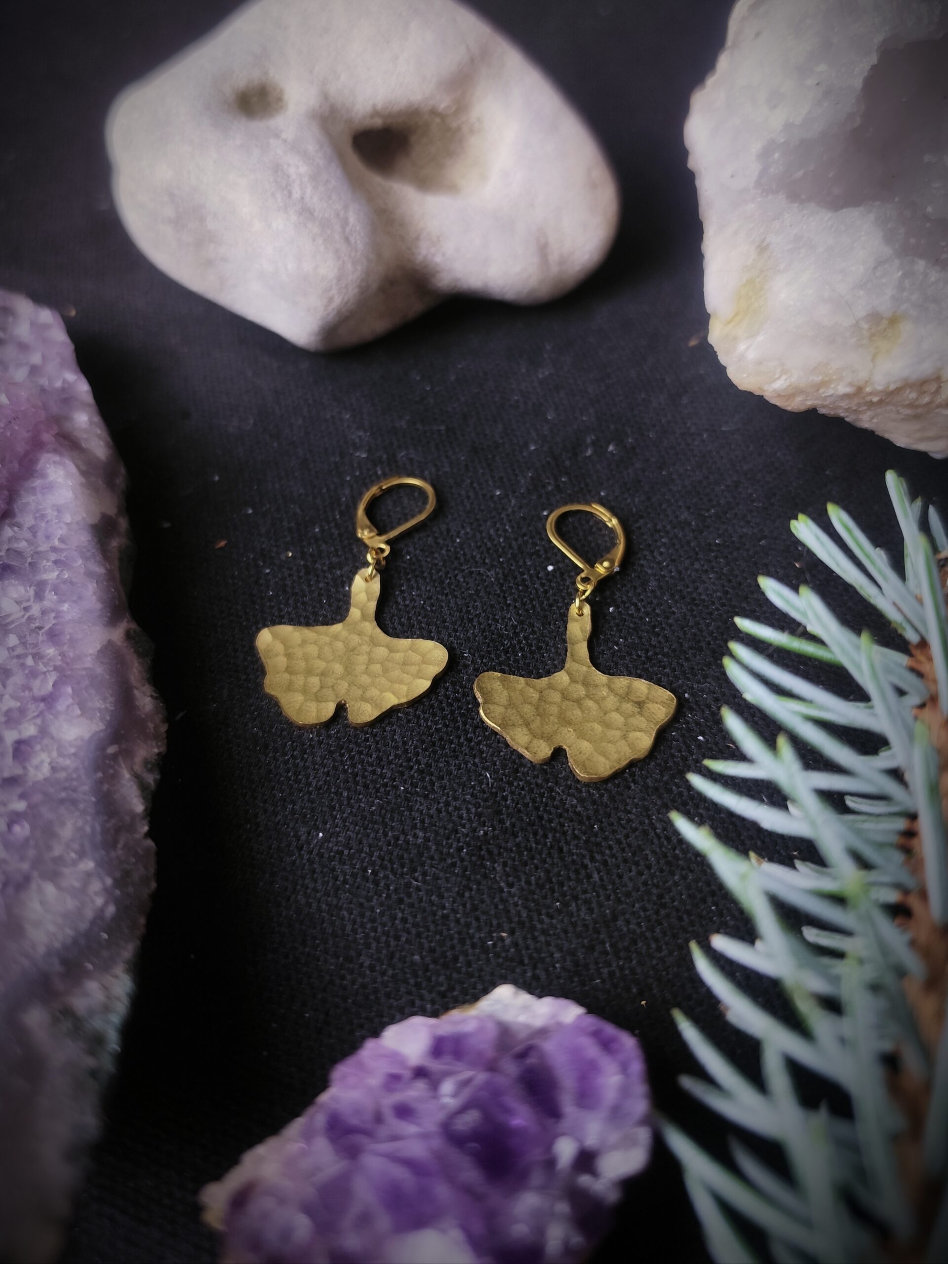 Boucles d'oreilles Gingko - Collection "Murmure Végétal" – Image 2