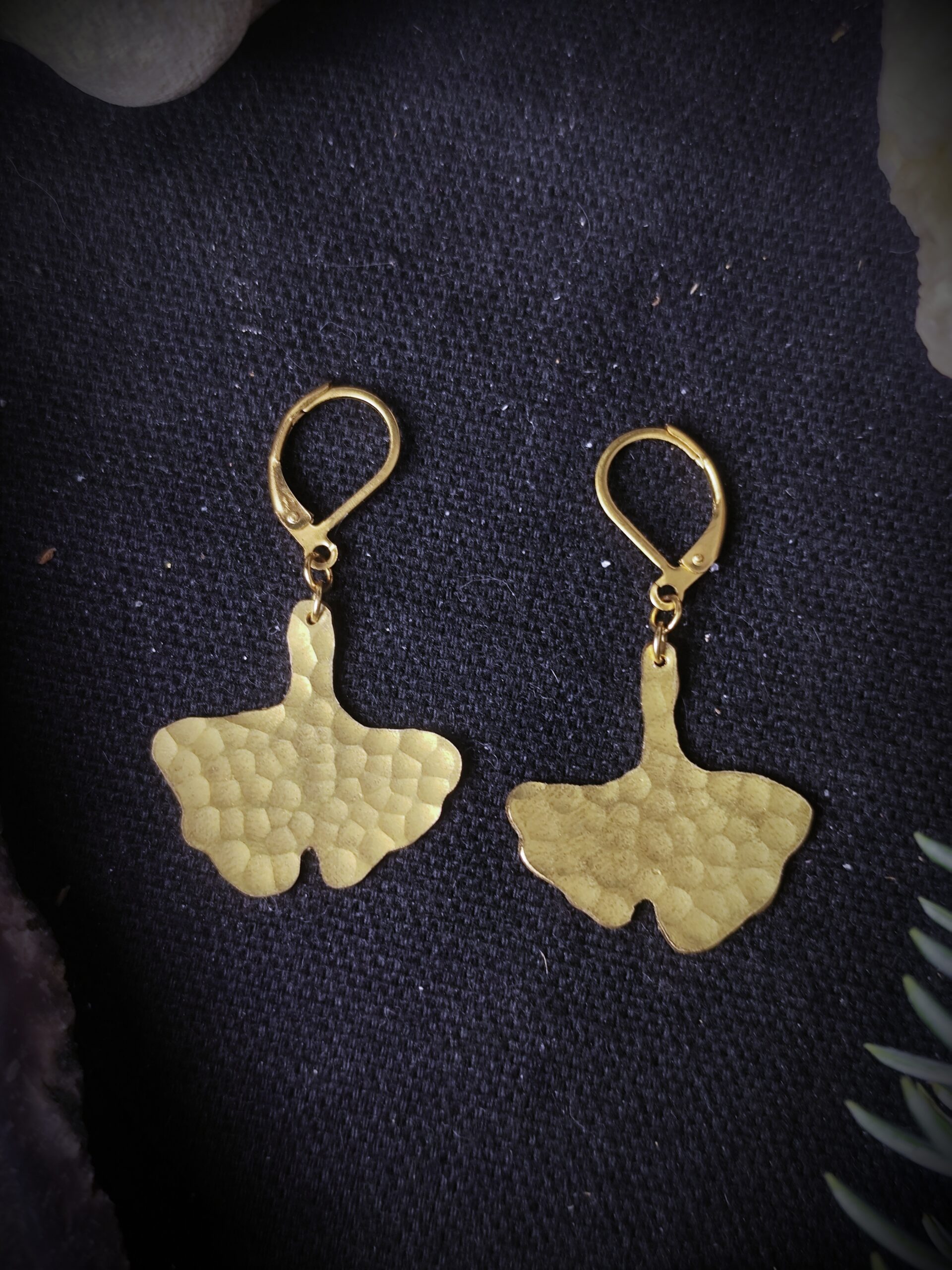 Boucles d'oreilles Gingko - Collection "Murmure Végétal" – Image 3