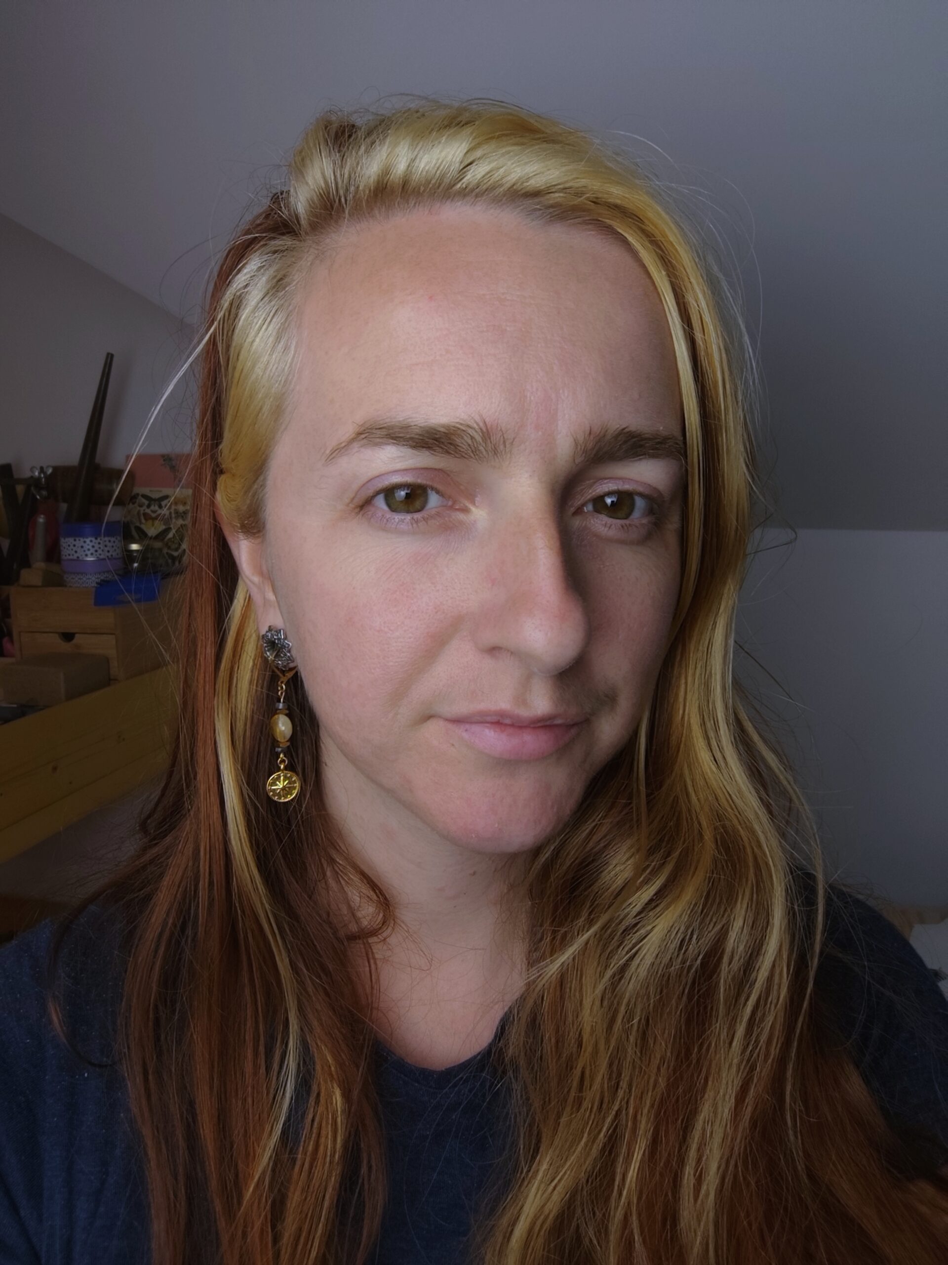 Boucles d'oreilles Nord Astral - Citrine et Larvikite – Image 6