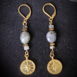 Boucles d'oreilles Etoile des Brumes - Labradorite