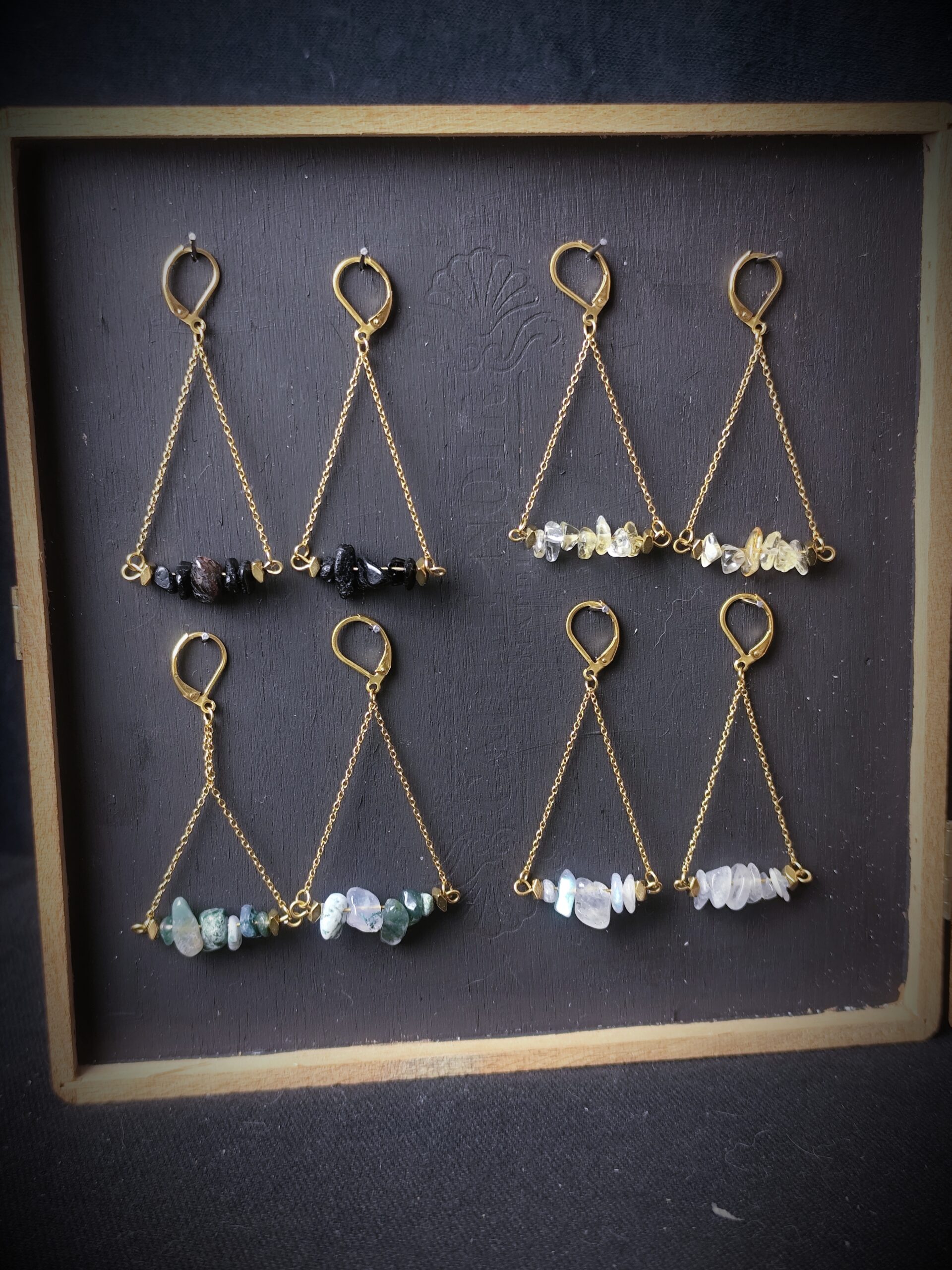 Boucles d'oreilles Racine - Agate Mousse – Image 7