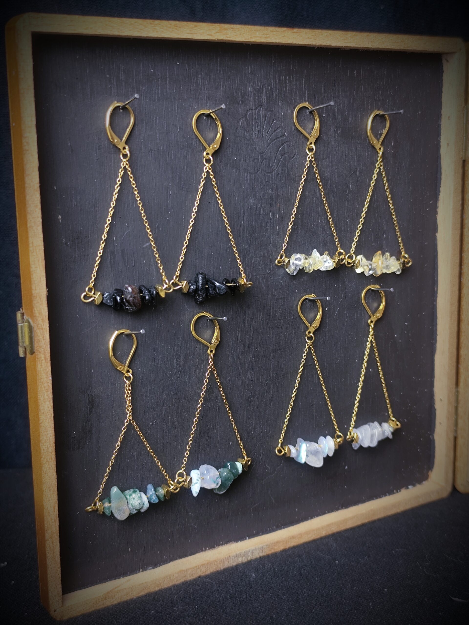 Boucles d'oreilles Racine - Agate Mousse – Image 6