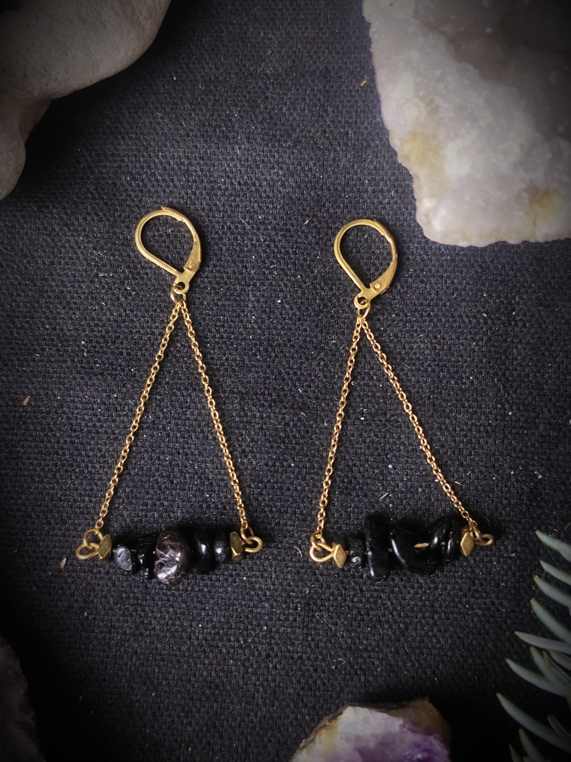 Boucles d'oreilles Serment - Agate Noire – Image 3