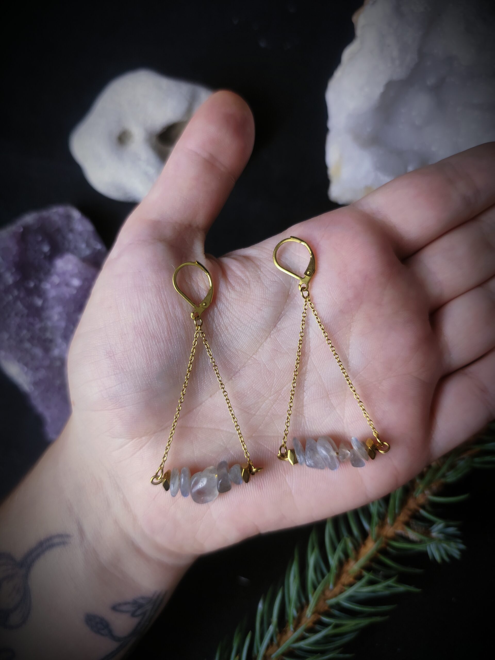 Boucles d'oreilles Nébuleuse - Labradorite – Image 4