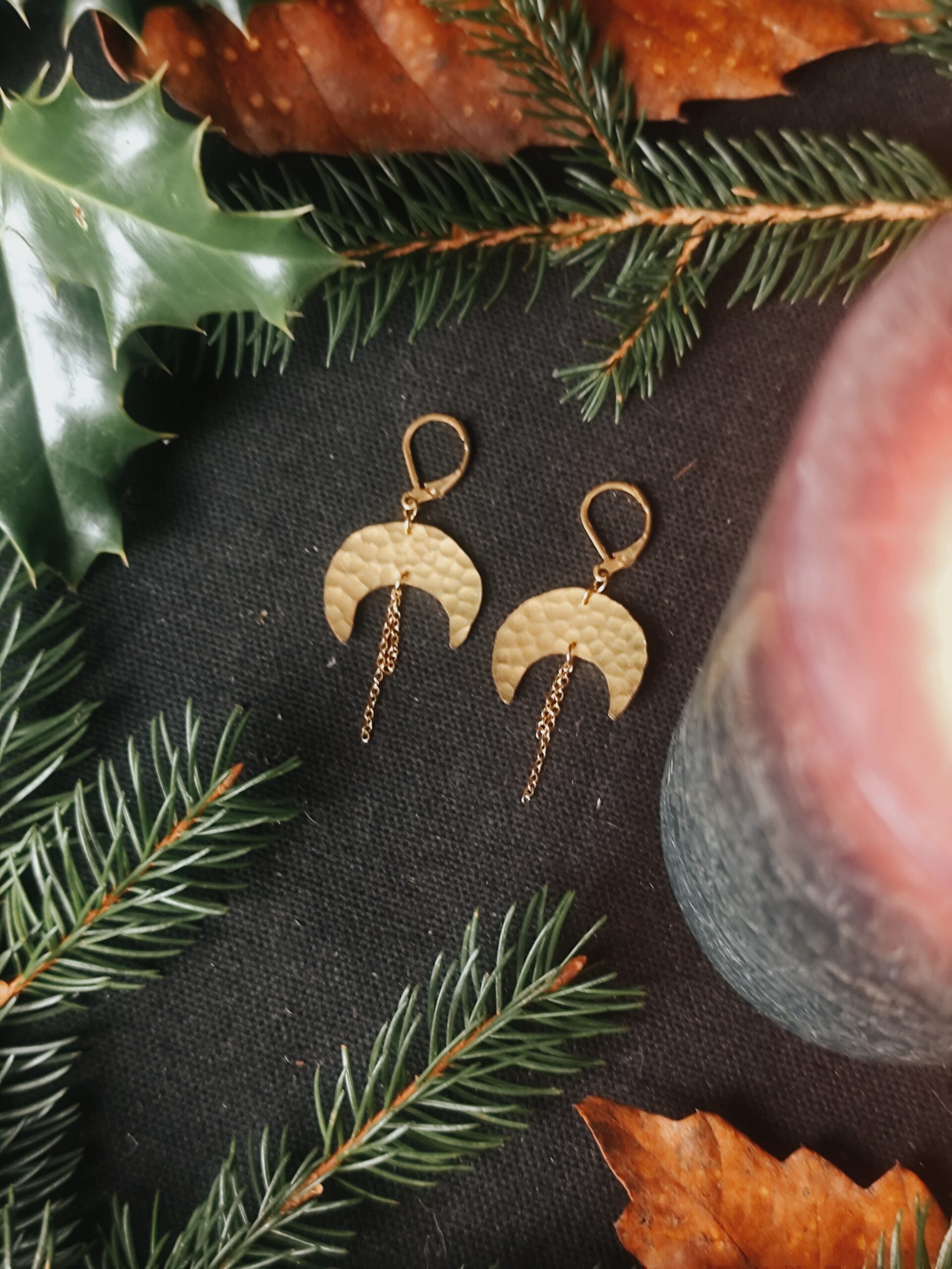 Boucles d'oreilles Lunes Filantes - Collection "Ode à la nuit"