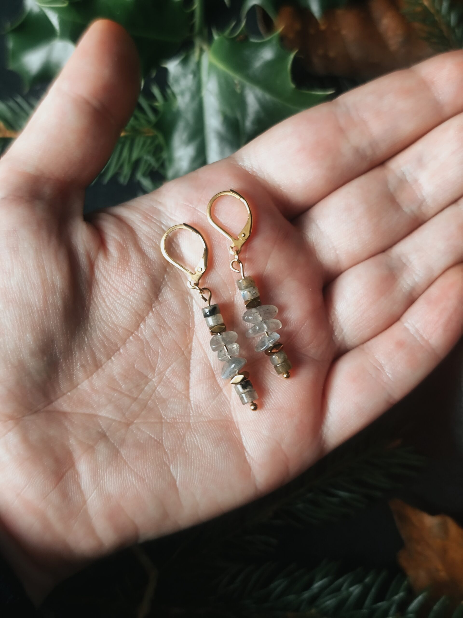 Boucles d'oreilles Les Larmes des Vents - Labradorite – Image 3