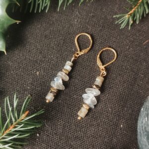 Boucles d'oreilles Les Larmes des Vents - Labradorite