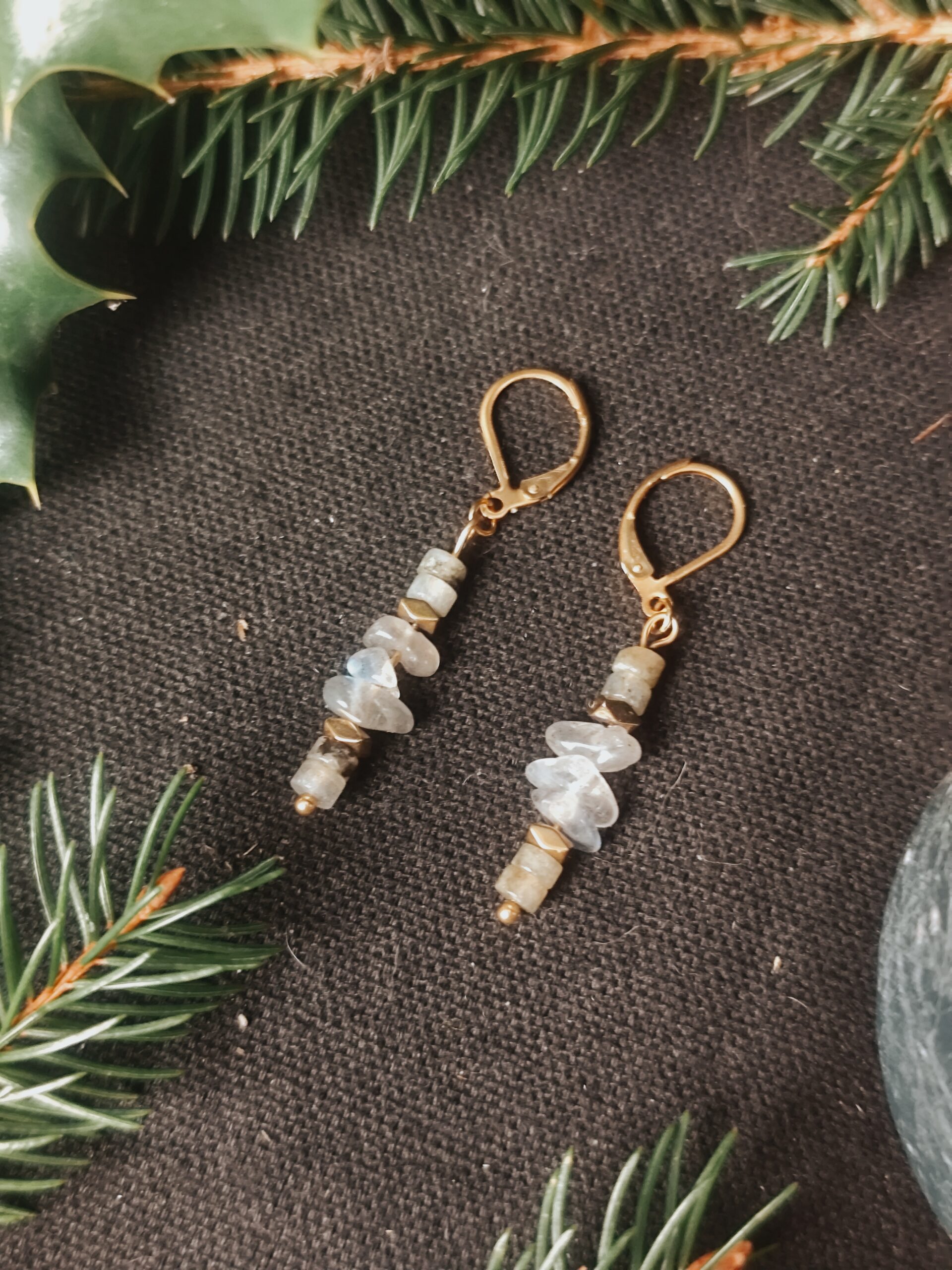 Boucles d'oreilles Les Larmes des Vents - Labradorite