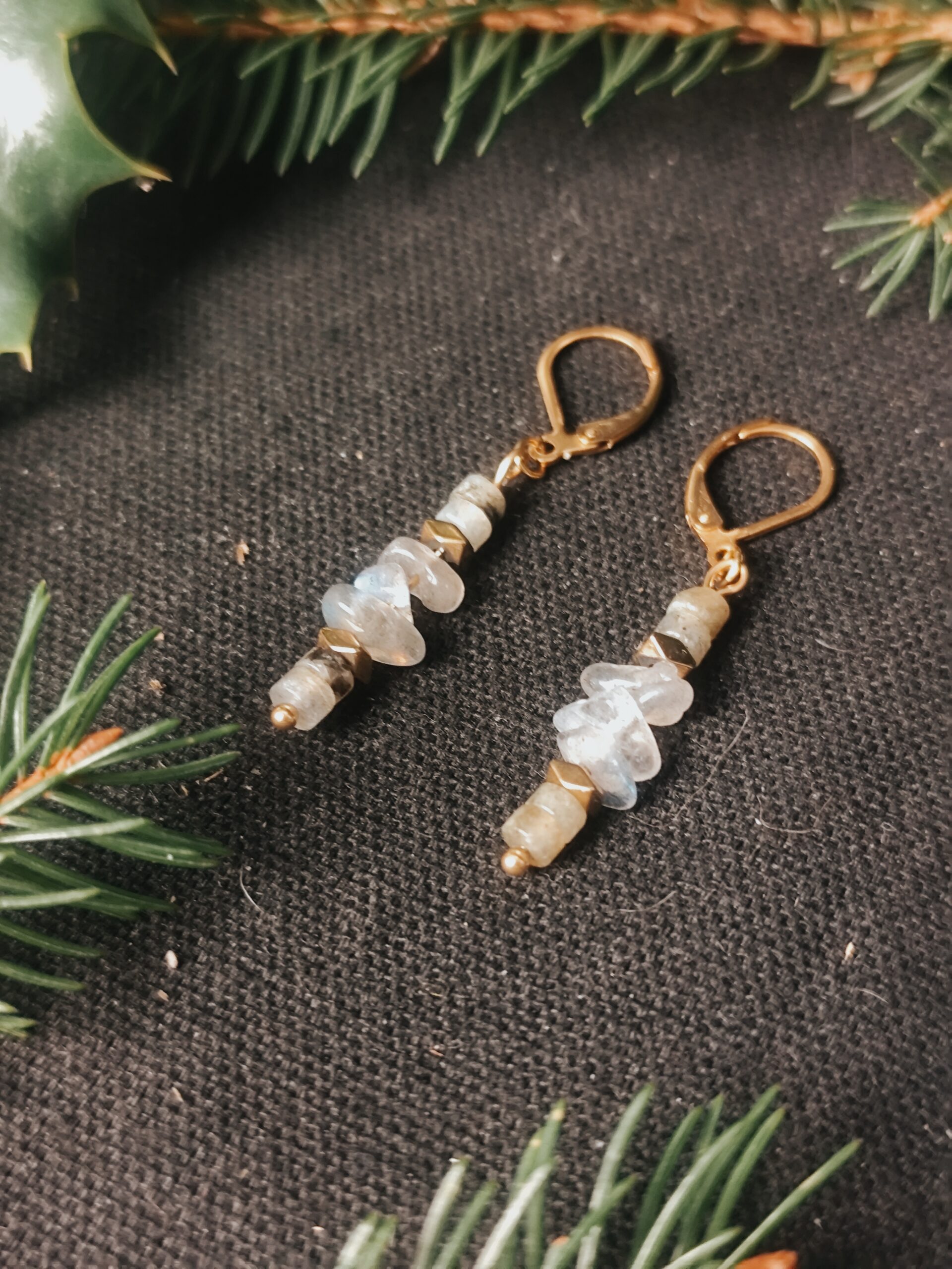 Boucles d'oreilles Les Larmes des Vents - Labradorite – Image 4