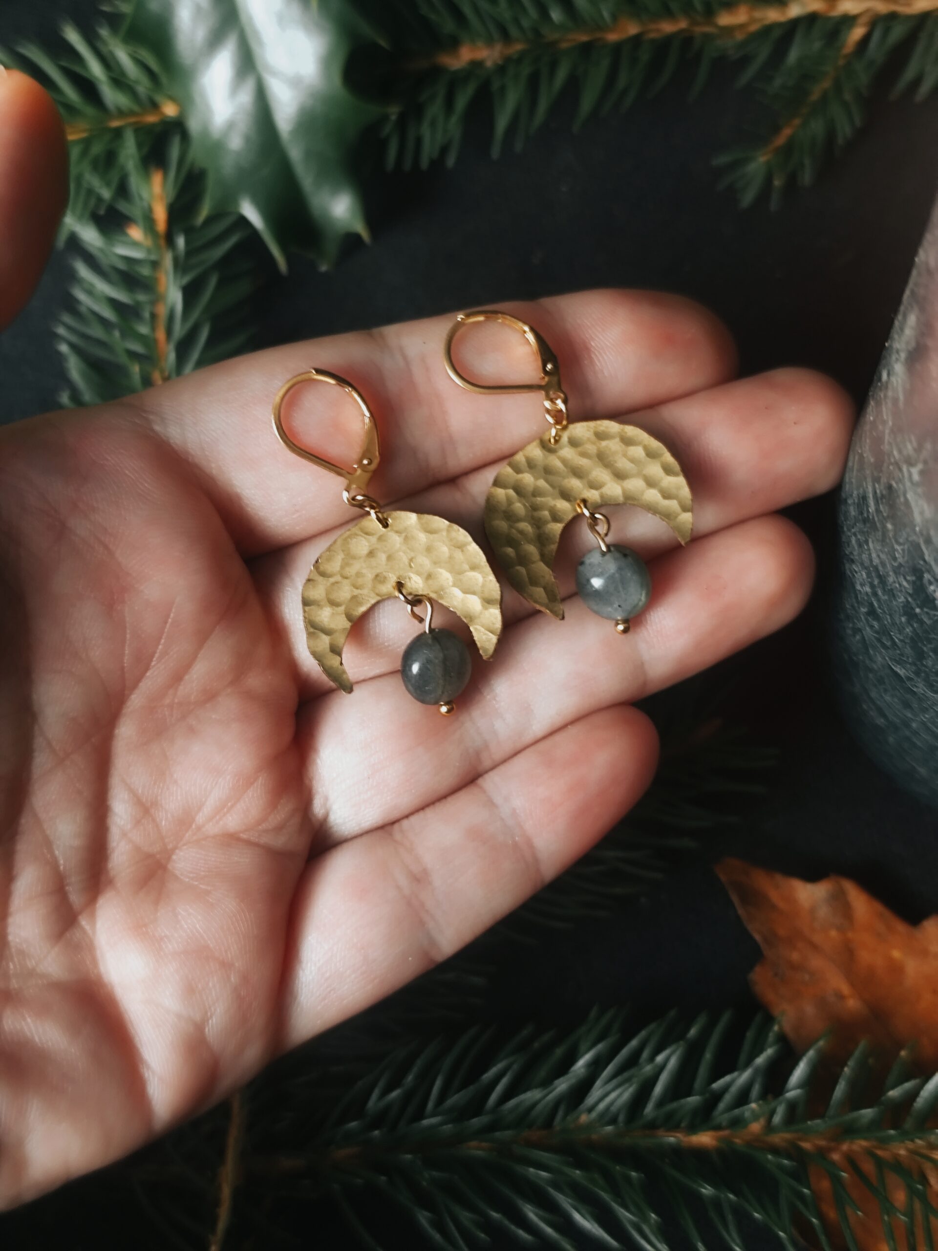 Boucles d'oreilles Lune Gardienne - Labradorite – Image 6