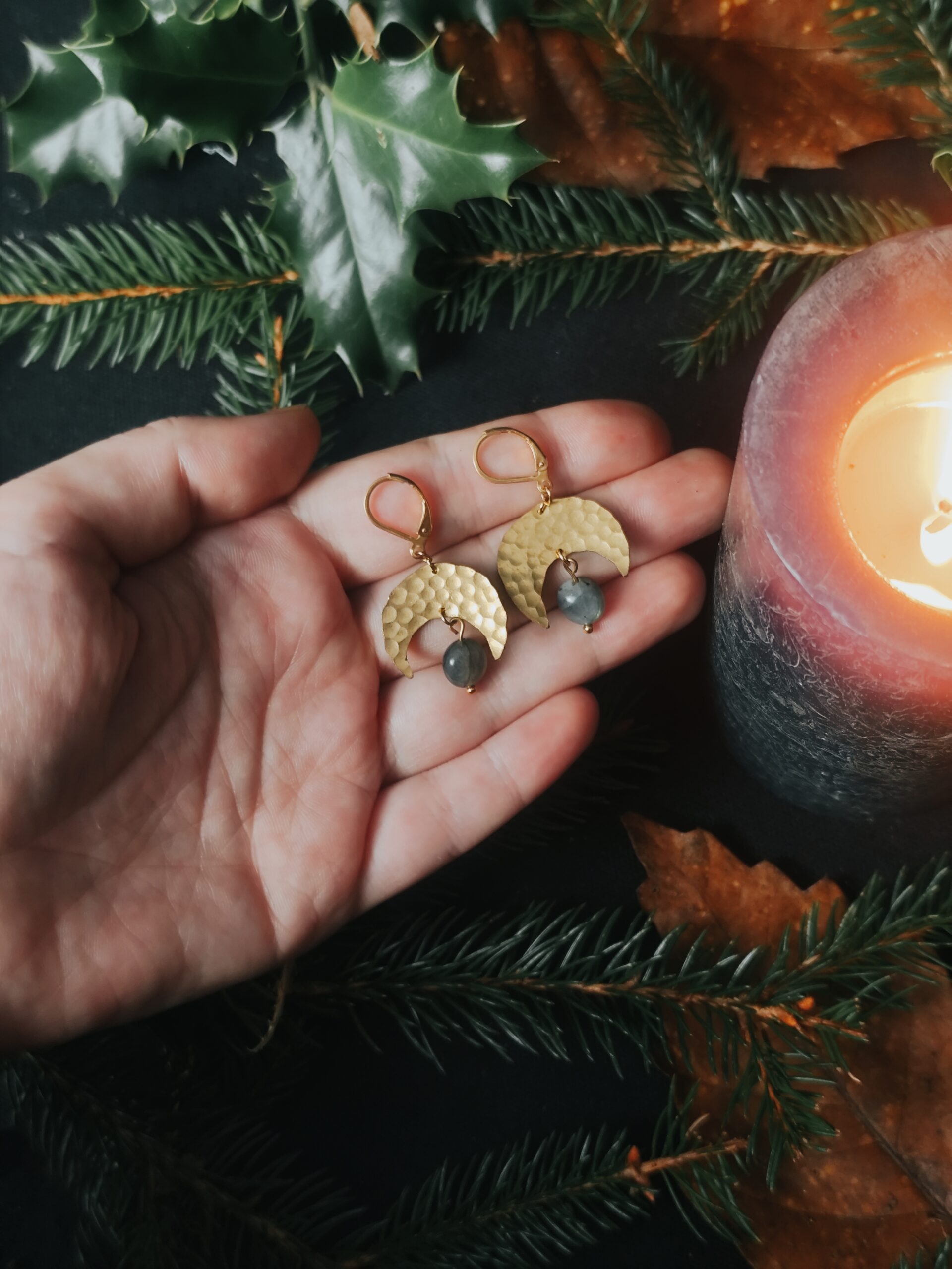 Boucles d'oreilles Lune Gardienne - Labradorite – Image 5