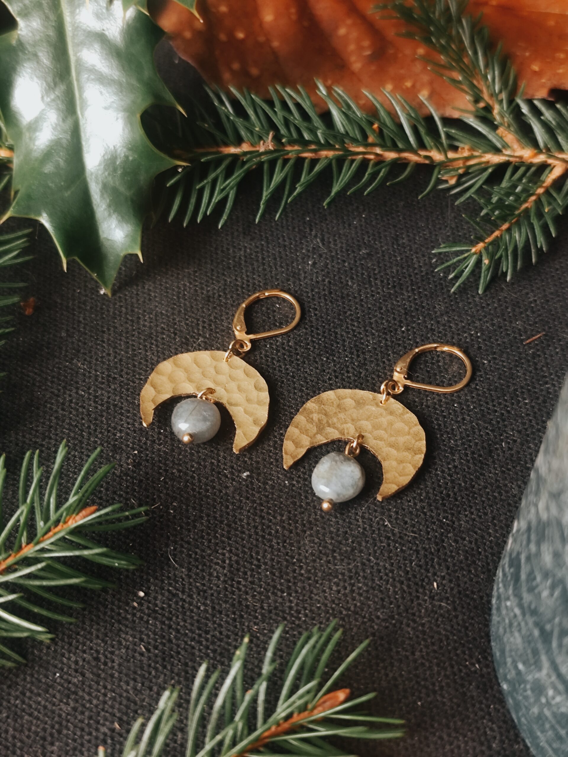 Boucles d'oreilles Lune Gardienne - Labradorite – Image 4