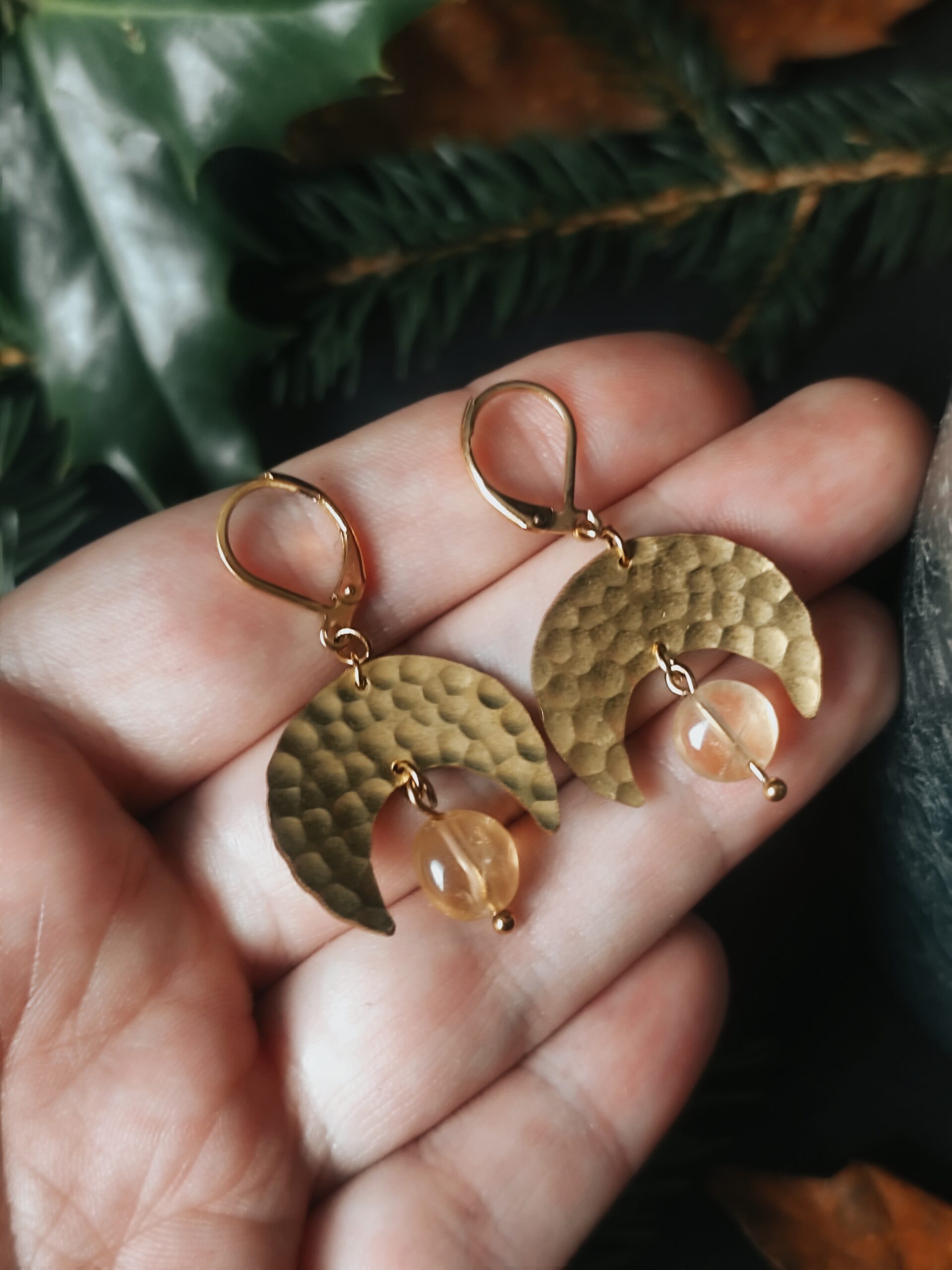 Boucles d'oreilles Lune Gardienne - Citrine – Image 5