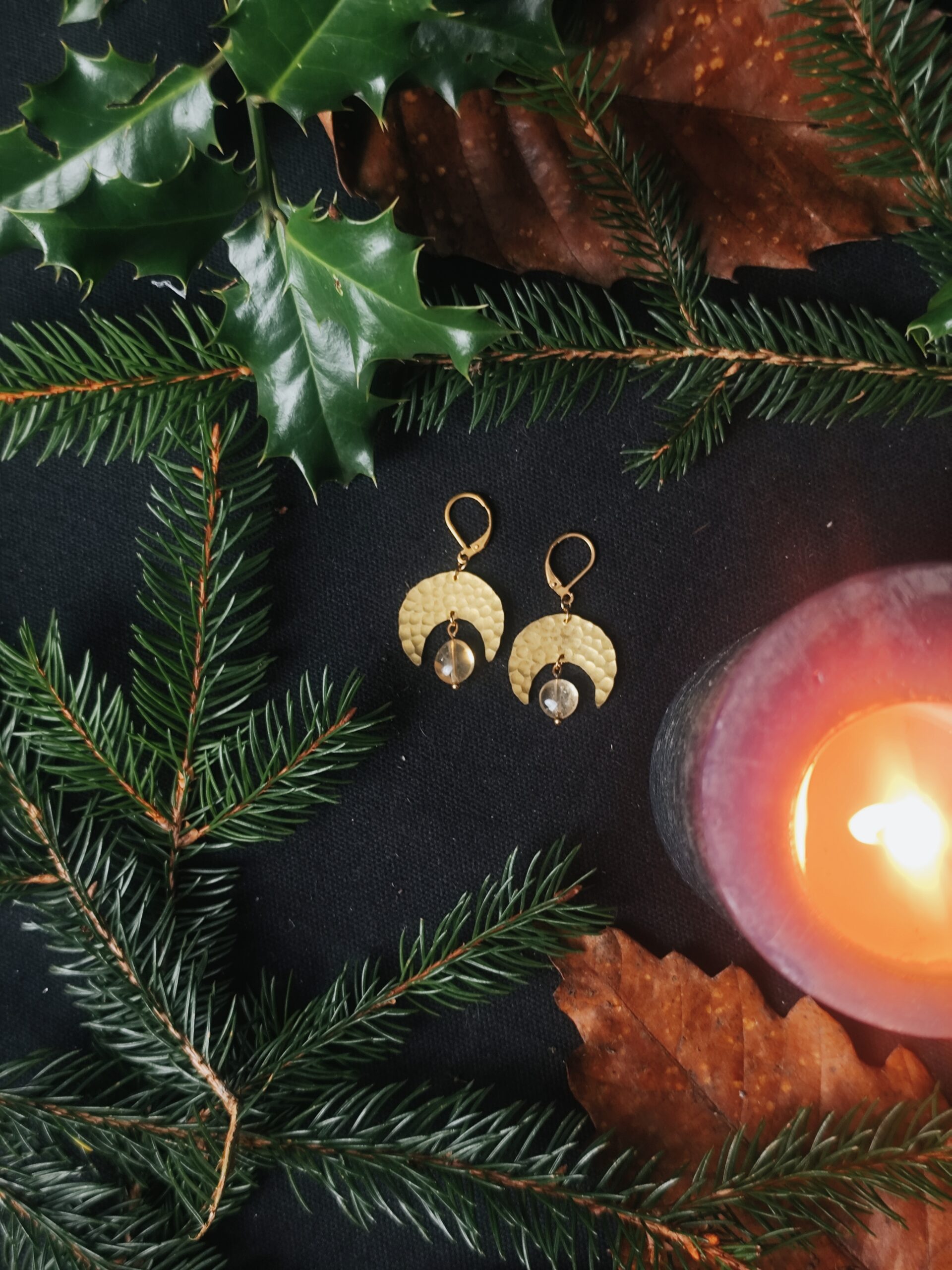 Boucles d'oreilles Lune Gardienne - Citrine – Image 8