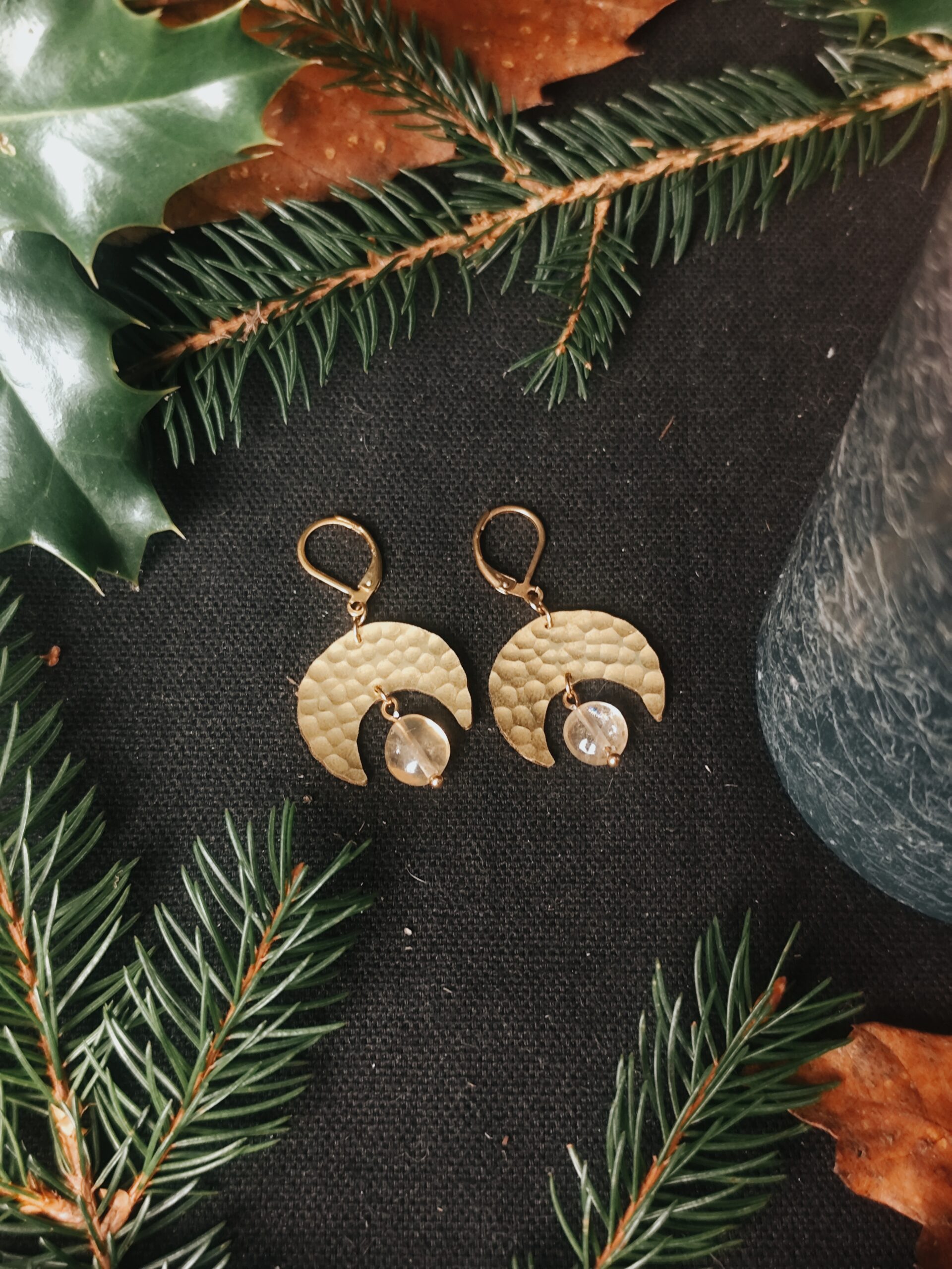 Boucles d'oreilles Lune Gardienne - Citrine – Image 7