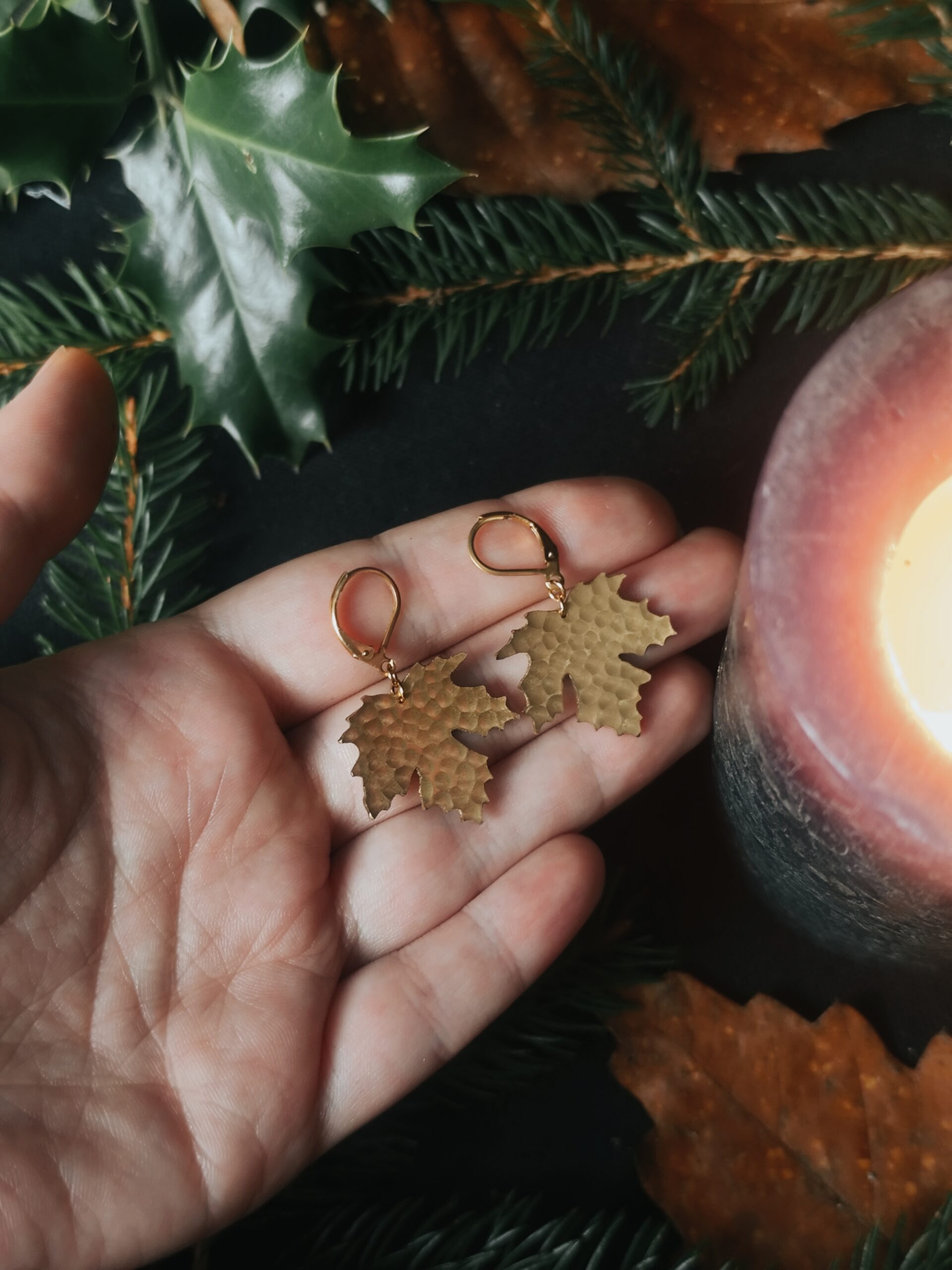 Boucles d'oreilles Feuilles de Platane – Image 3