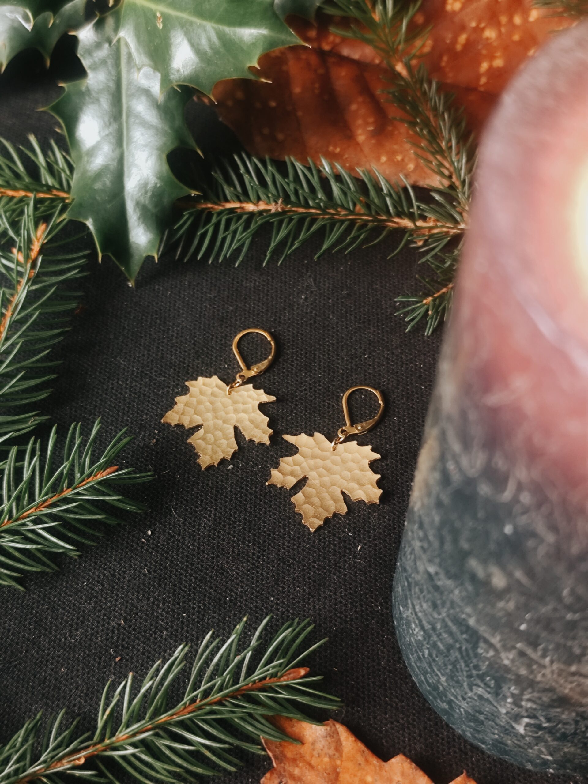 Boucles d'oreilles Feuilles de Platane