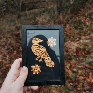 Le Corbeau - Collection "Bestiaire" en Métal Repoussé