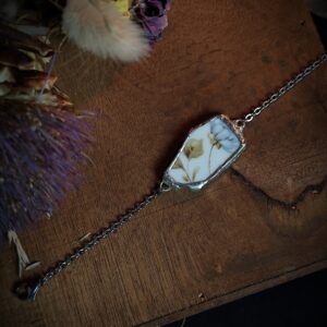 Bracelet fleuri bleu - Collection "Fleurs Sauvées"