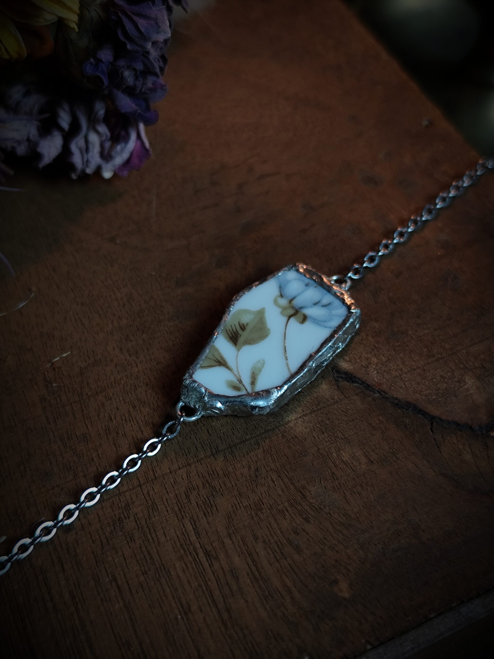 Bracelet fleuri bleu - Collection "Fleurs Sauvées" – Image 2